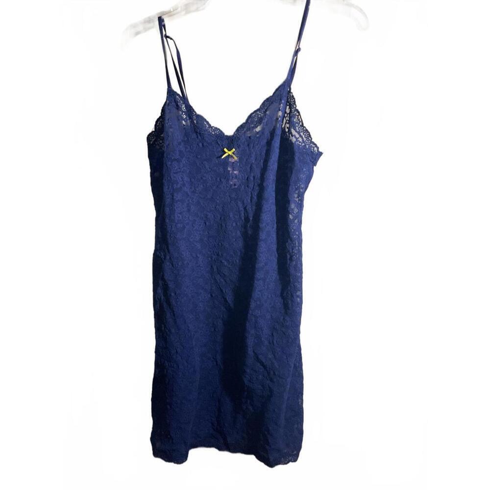 Victoria Secret Blue lace Dress with Yellow bows Large